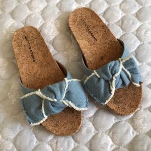 Lucky brand jean and cork sip ons